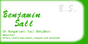 benjamin sall business card